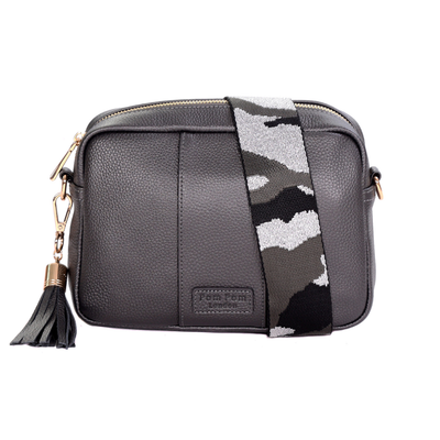 Pom Pom London City Bag Metallic Pewter-Pom Pom London