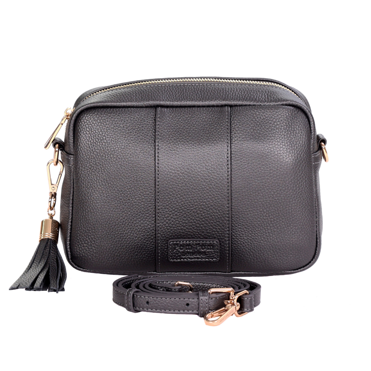 Pom Pom London City Bag Metallic Pewter-Pom Pom London