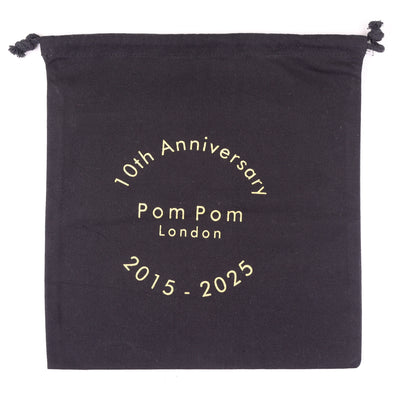 Pom Pom London City Bag Black Ostrich Effect-Pom Pom London