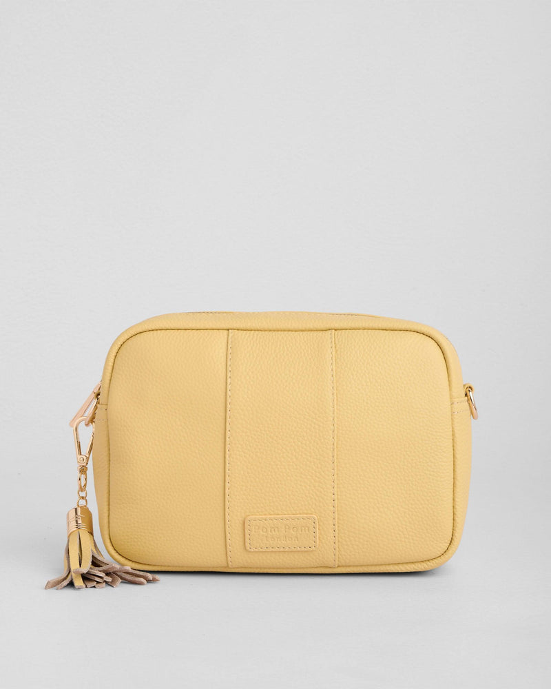 Straw City Bag - full-grain leather bag | Pom Pom London