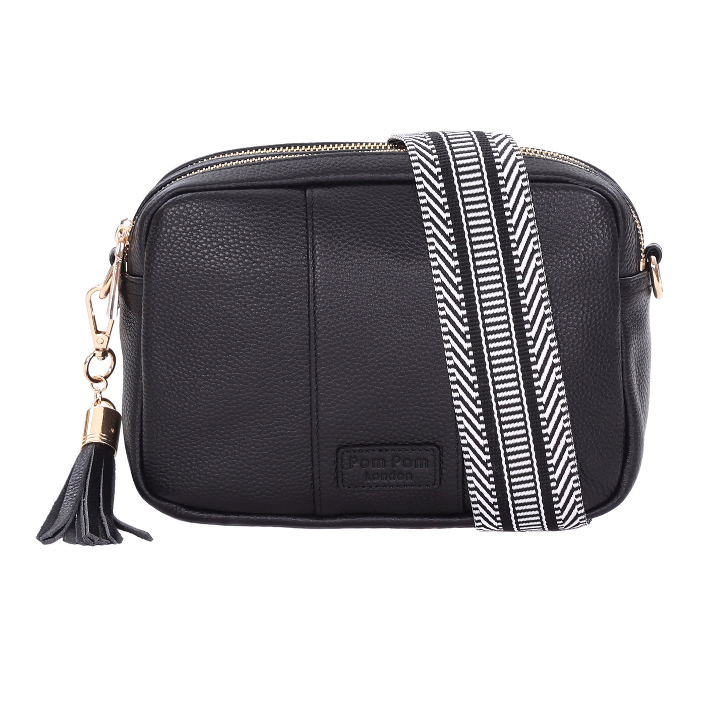 Pom Pom London Duo Zip City Bag Black-Pom Pom London