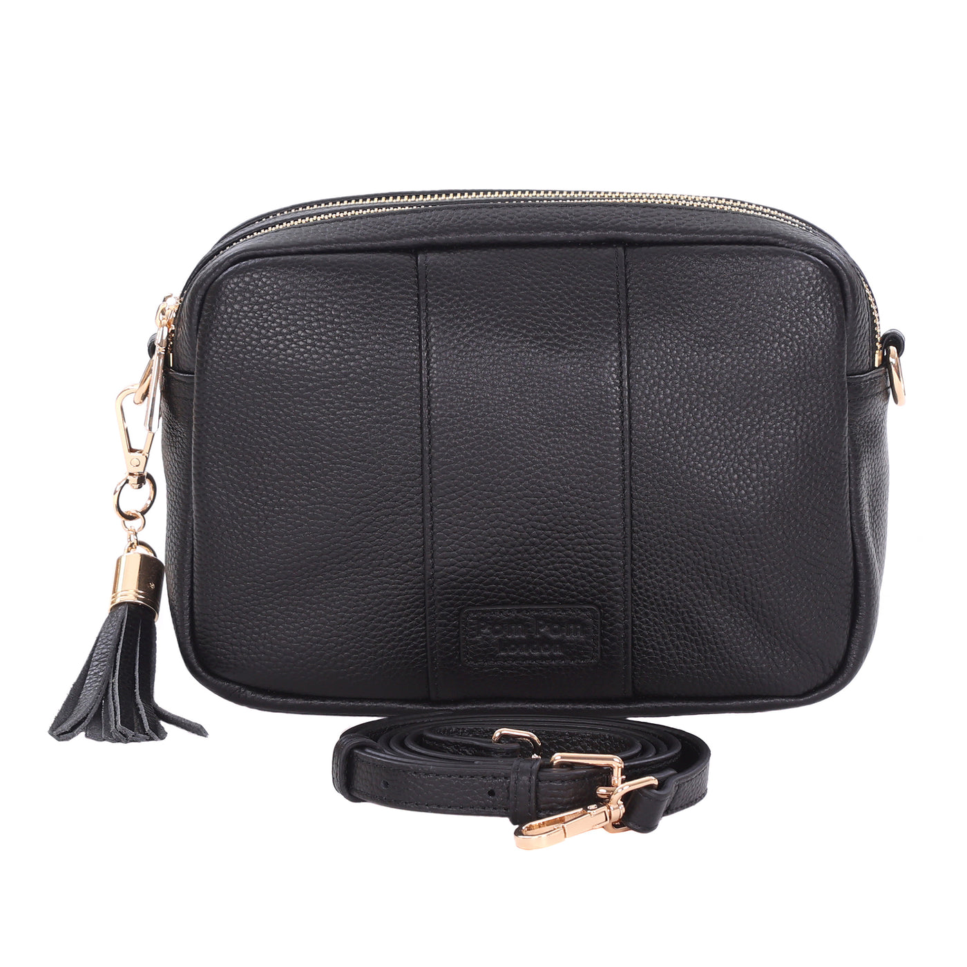 Pom Pom London Duo Zip City Bag Black-Pom Pom London