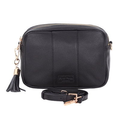 Pom Pom London Duo Zip City Bag Black-Pom Pom London