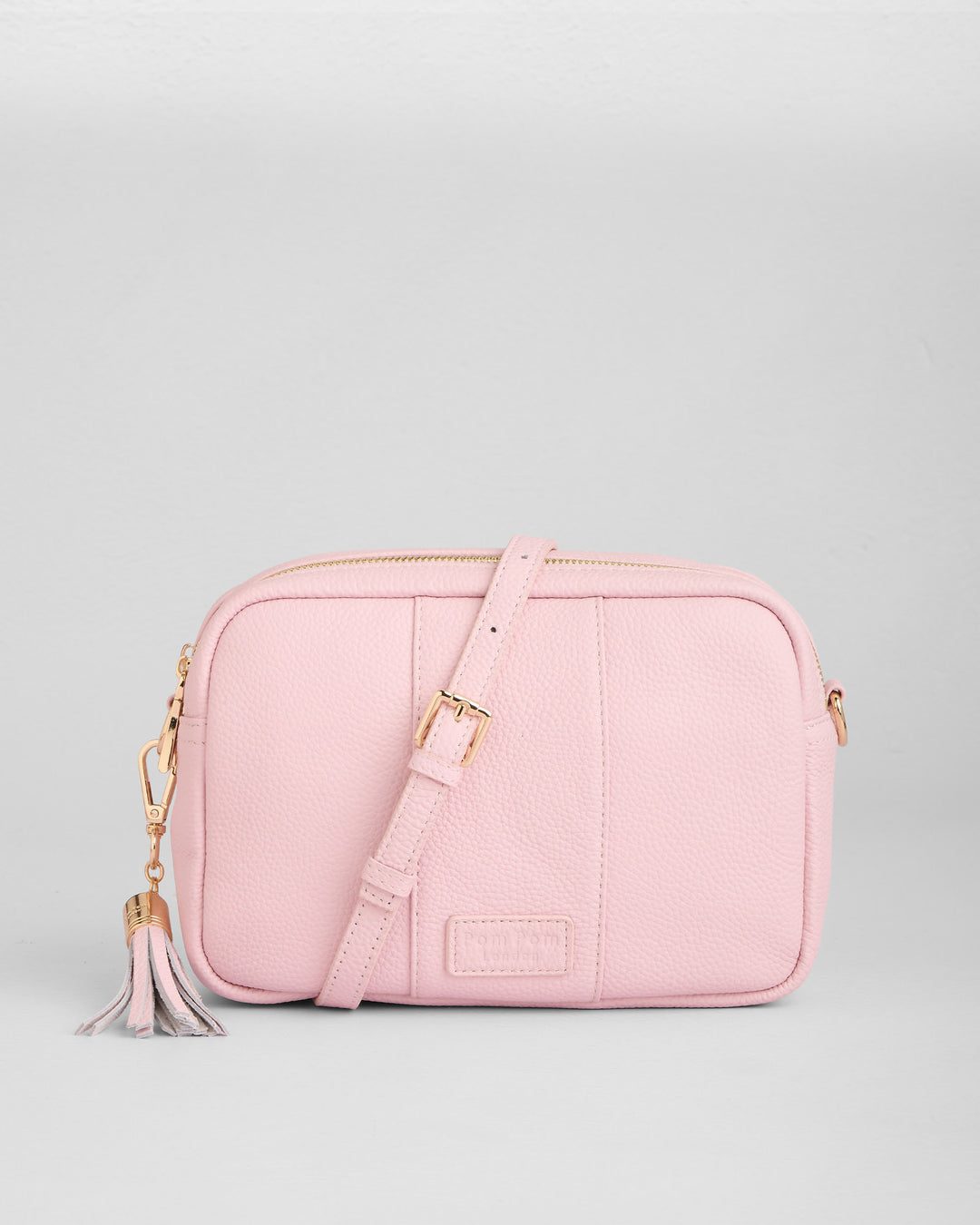 Cherry Blossom Pink Duo Zip Crossbody Bag | Pom Pom London