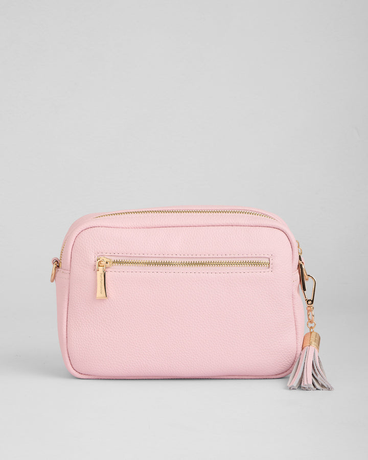 Cherry Blossom Pink Duo Zip Crossbody Bag | Pom Pom London