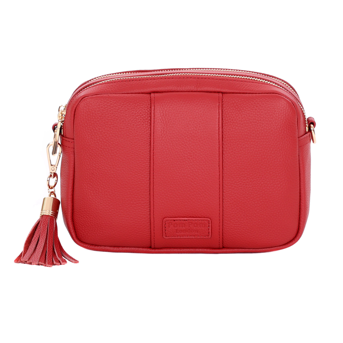 Pom Pom London Duo Zip City Bag Crimson Red-Pom Pom London