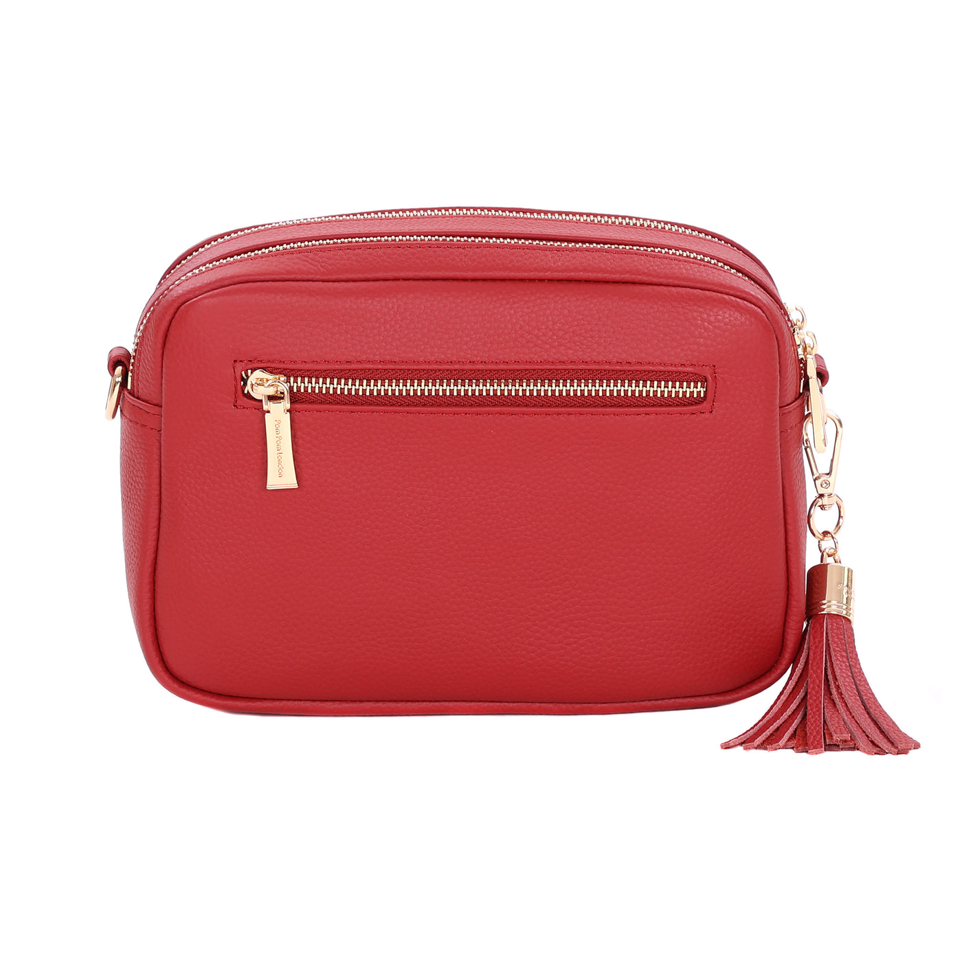 Pom Pom London Duo Zip City Bag Crimson Red-Pom Pom London