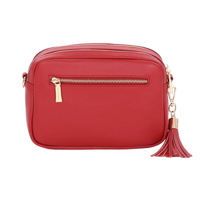 Pom Pom London Duo Zip City Bag Crimson Red-Pom Pom London