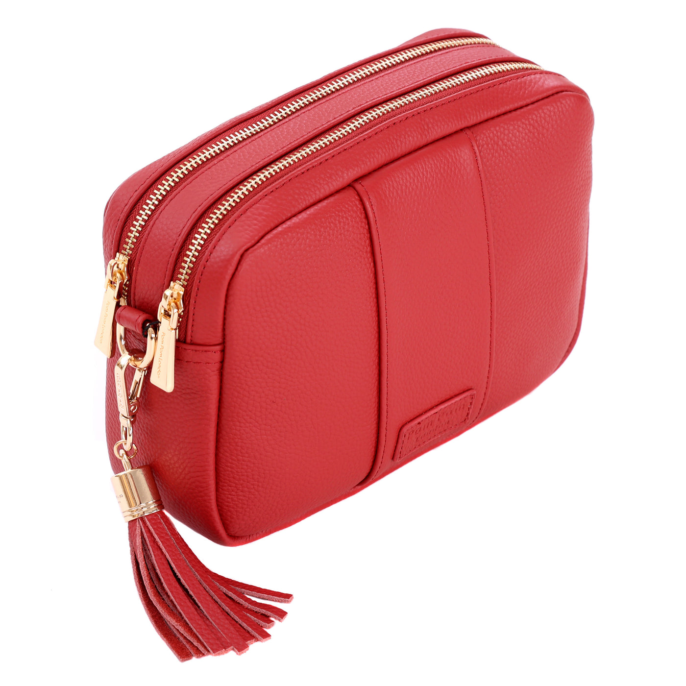 Pom Pom London Duo Zip City Bag Crimson Red-Pom Pom London