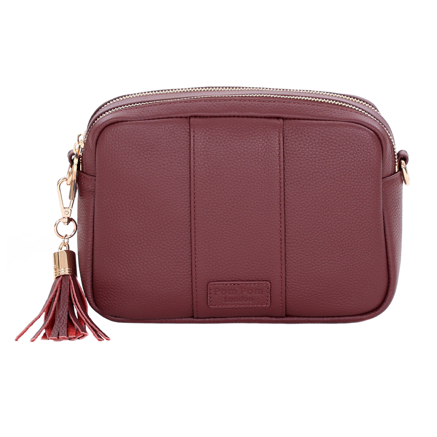 Pom Pom London Duo Zip City Bag Deep Burgundy-Pom Pom London