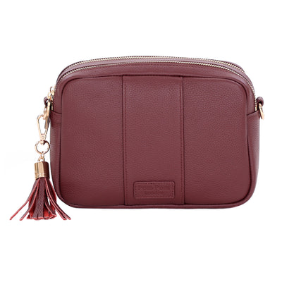 Pom Pom London Duo Zip City Bag Deep Burgundy-Pom Pom London