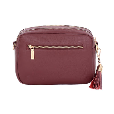 Pom Pom London Duo Zip City Bag Deep Burgundy-Pom Pom London