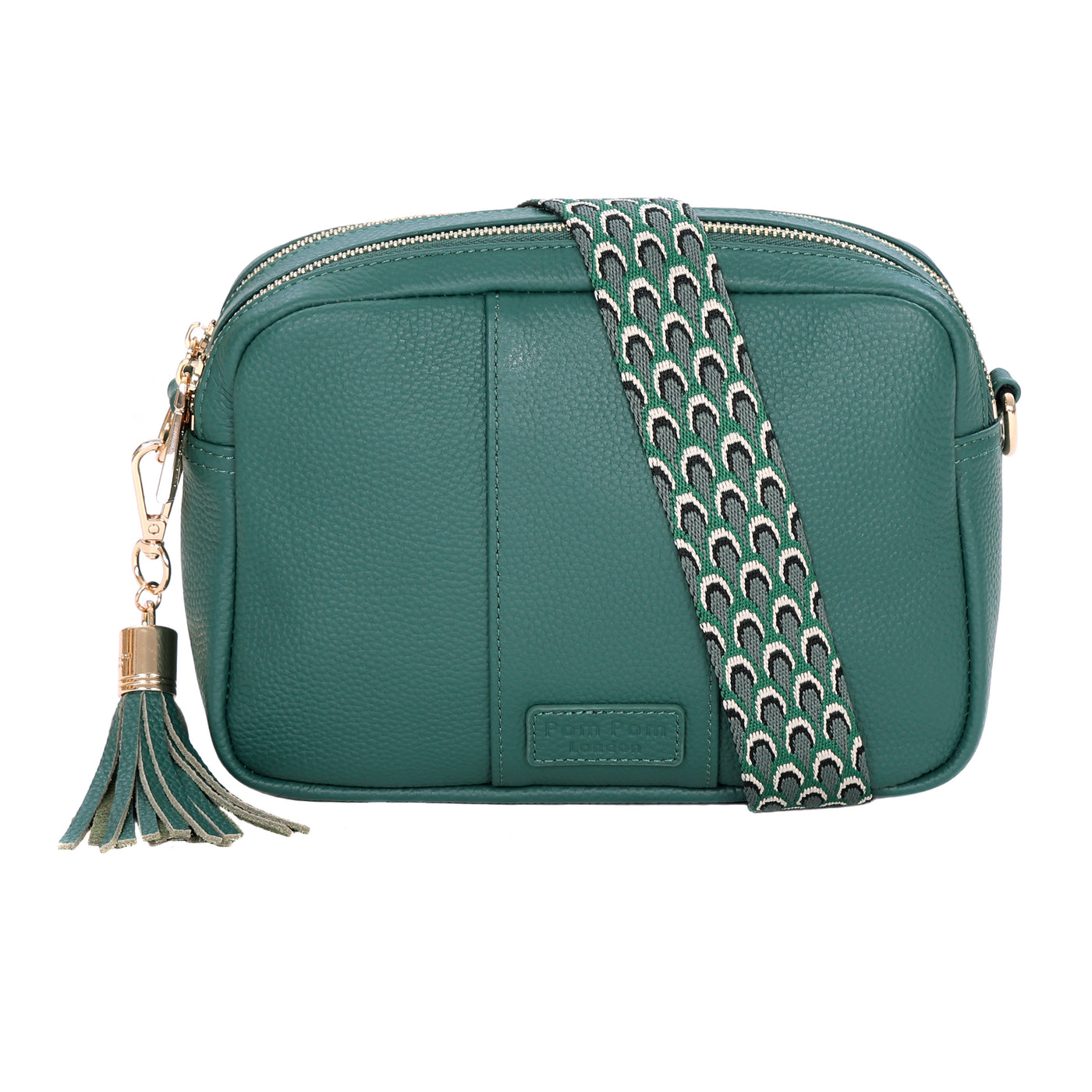 Pom Pom London Duo Zip City Bag Madeira Green-Pom Pom London