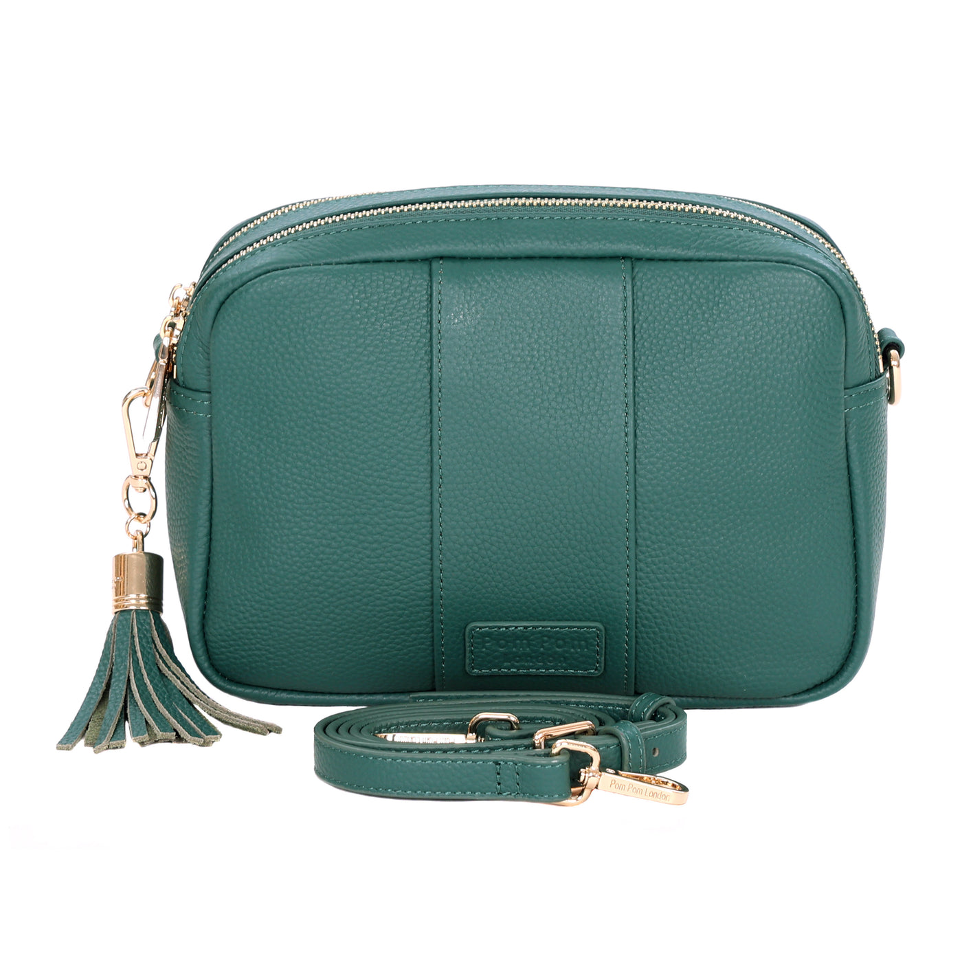 Pom Pom London Duo Zip City Bag Madeira Green-Pom Pom London