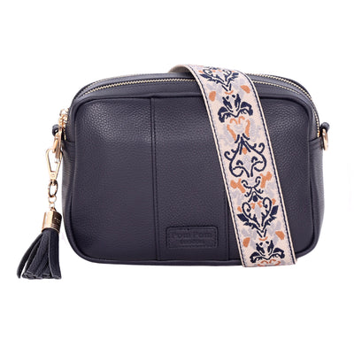 Pom Pom London Duo Zip City Bag Navy-Pom Pom London