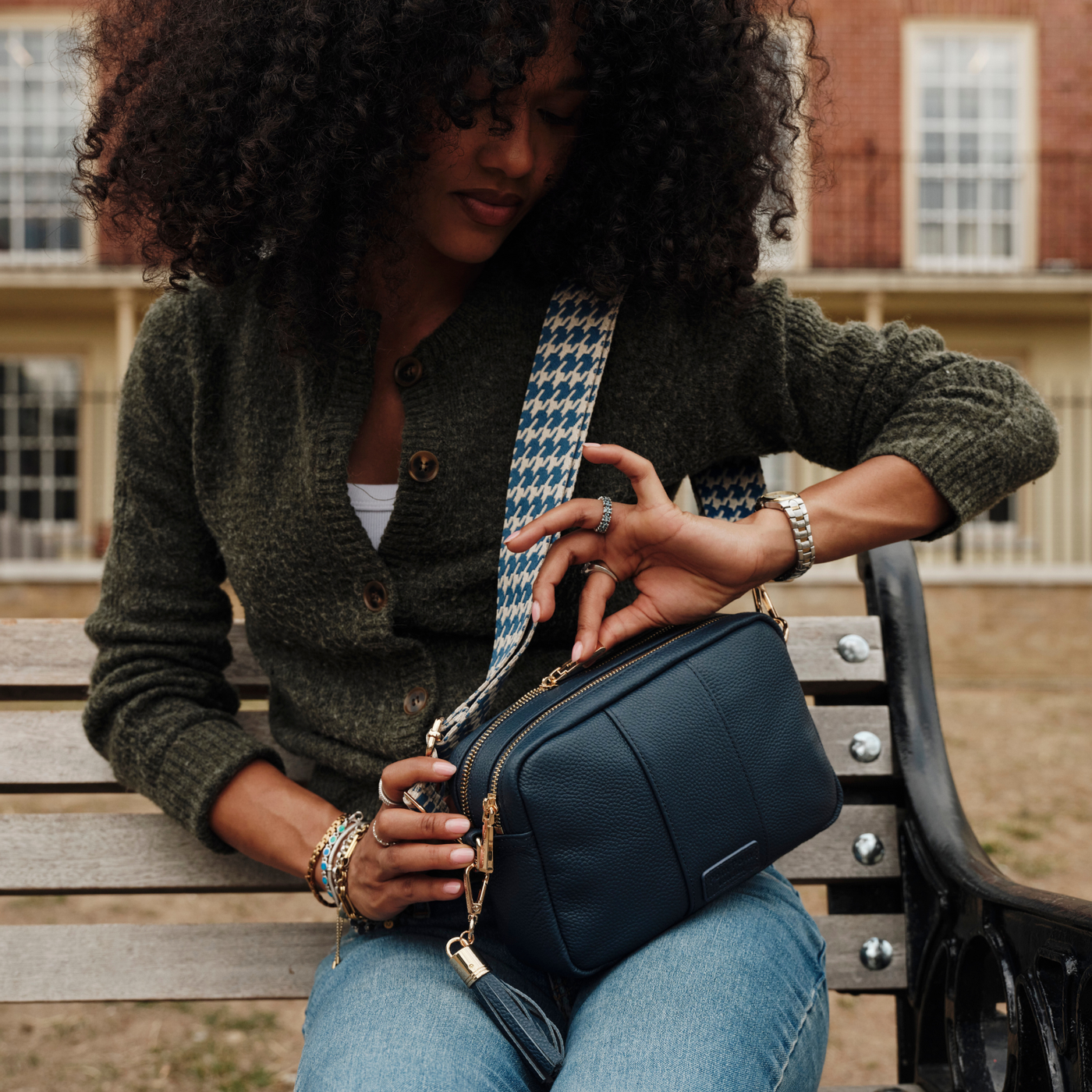 Pom Pom London City Duo Bag Nordic Blue-Pom Pom London