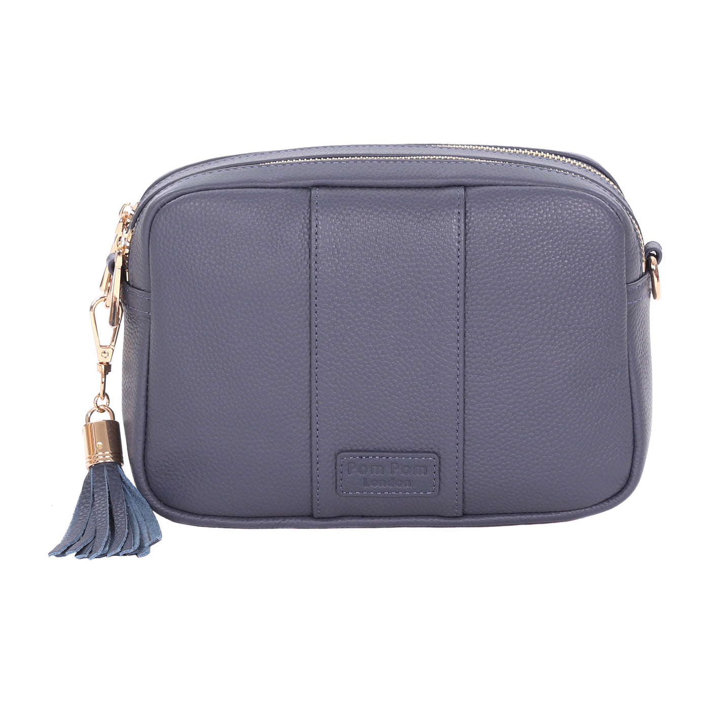 Pom Pom London Duo Zip City Bag Slate Blue-Pom Pom London