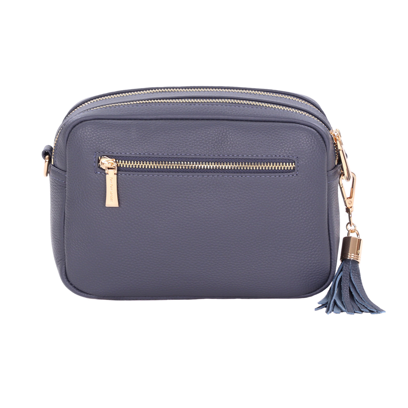 Pom Pom London Duo Zip City Bag Slate Blue-Pom Pom London