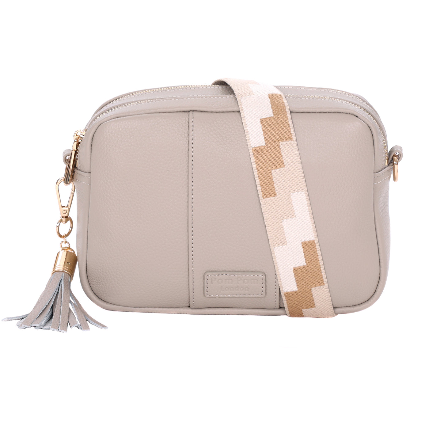 Pom Pom London Duo Zip City Bag Stone-Pom Pom London