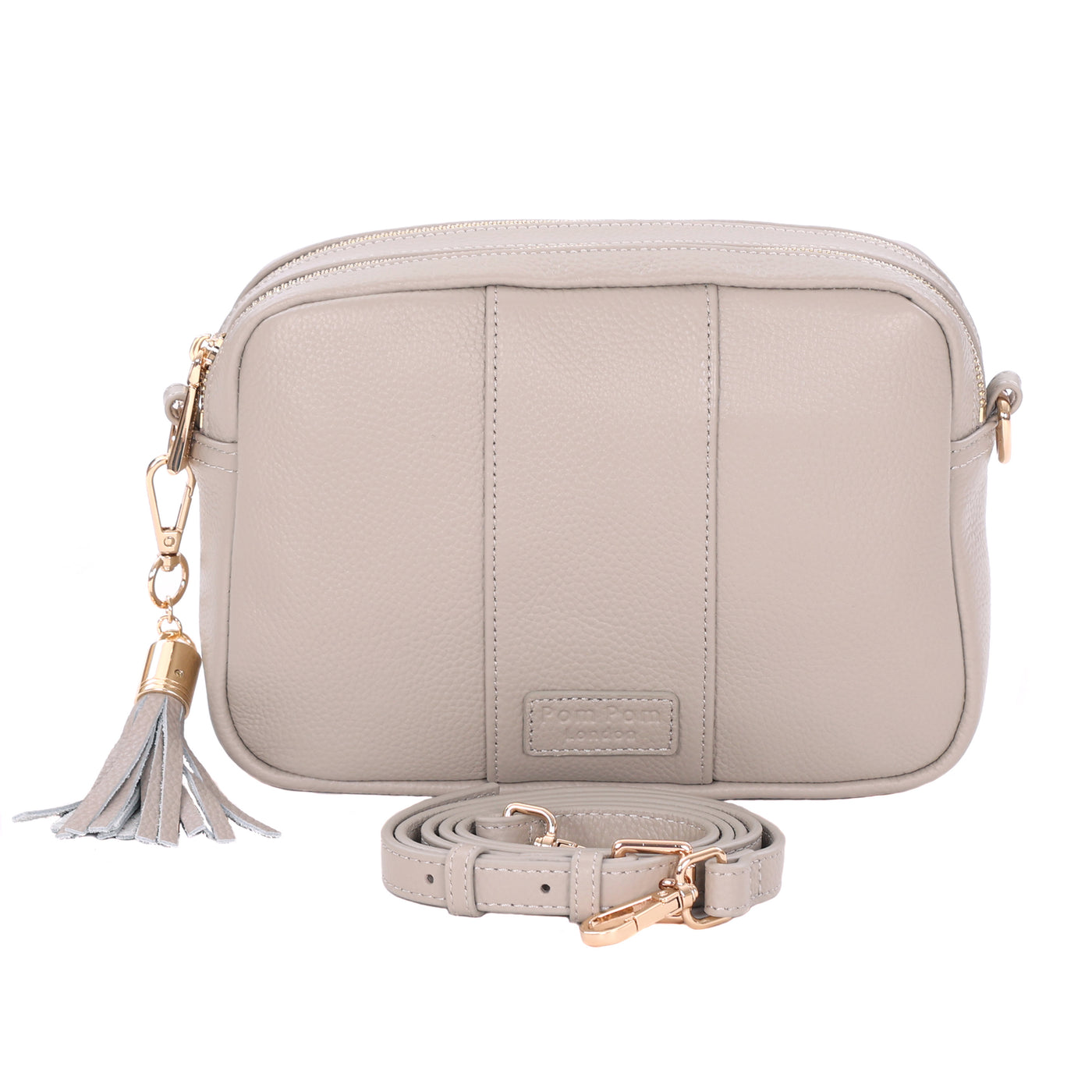 Pom Pom London Duo Zip City Bag Stone-Pom Pom London