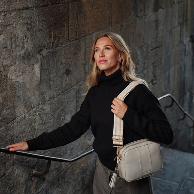 Pom Pom London City Duo Bag Stone-Pom Pom London