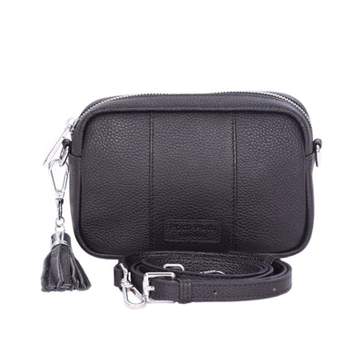 Pom Pom London City MINI Bag Black SILVER HARDWARE-Pom Pom London