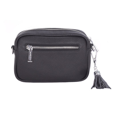 Pom Pom London City MINI Bag Black SILVER HARDWARE-Pom Pom London