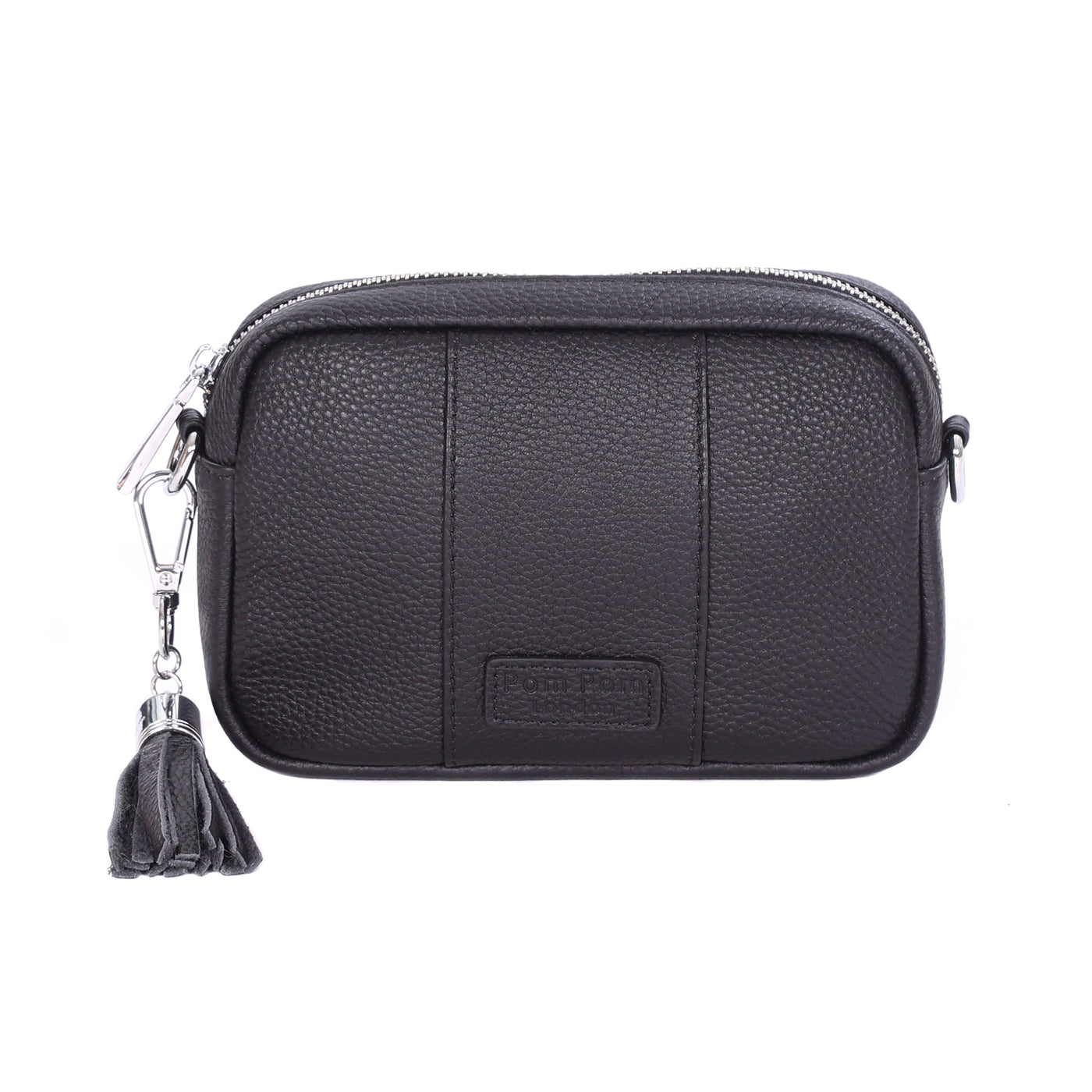 Pom Pom London City MINI Bag Black SILVER HARDWARE-Pom Pom London