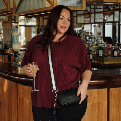 Pom Pom London City MINI Bag Black Silver Hardware-Pom Pom London