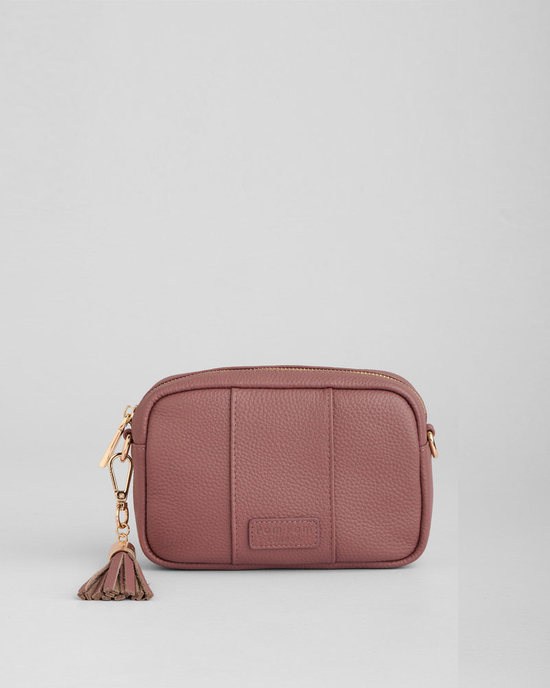 Dusky Orchid City Mini Bag - full-grain leather bag | Pom Pom London