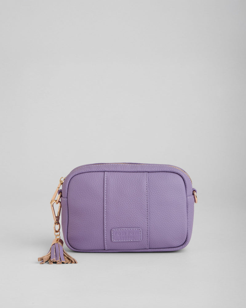 French Lavender City Mini Bag - full-grain leather bag | Pom Pom London
