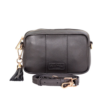 Pom Pom London City MINI Bag Metallic Pewter-Pom Pom London