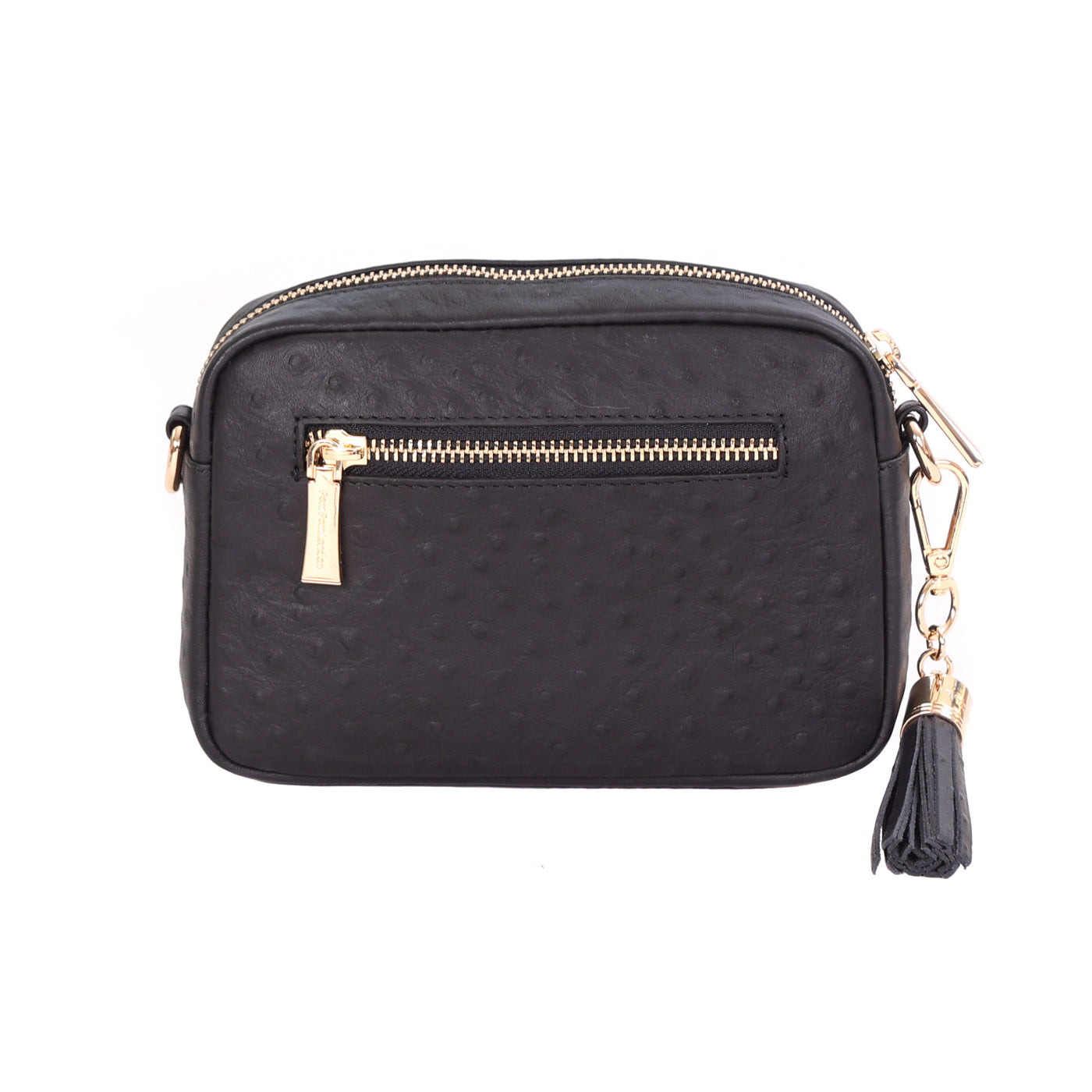Pom Pom London City MINI Bag Black Ostrich Effect-Pom Pom London