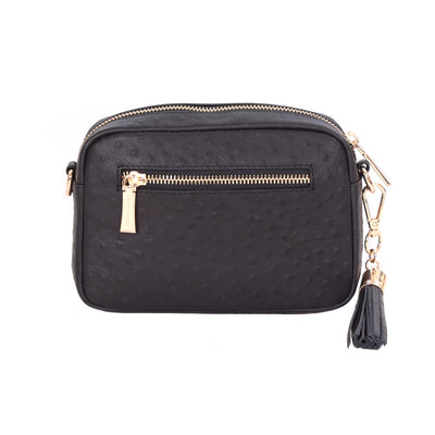 Pom Pom London City MINI Bag Black Ostrich Effect-Pom Pom London