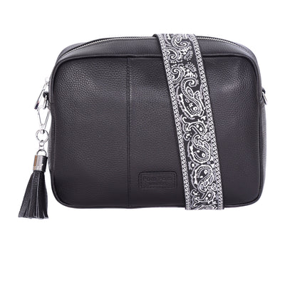 Pom Pom London City Plus Bag Black SILVER HARDWARE-Pom Pom London