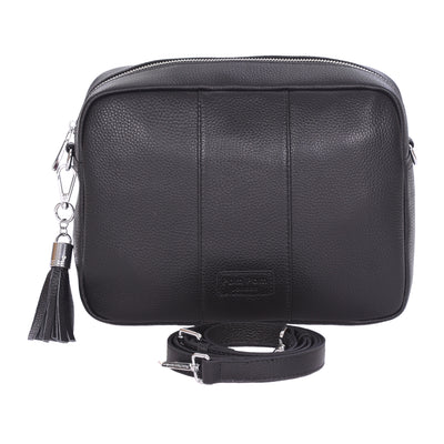 Pom Pom London City Plus Bag Black SILVER HARDWARE-Pom Pom London