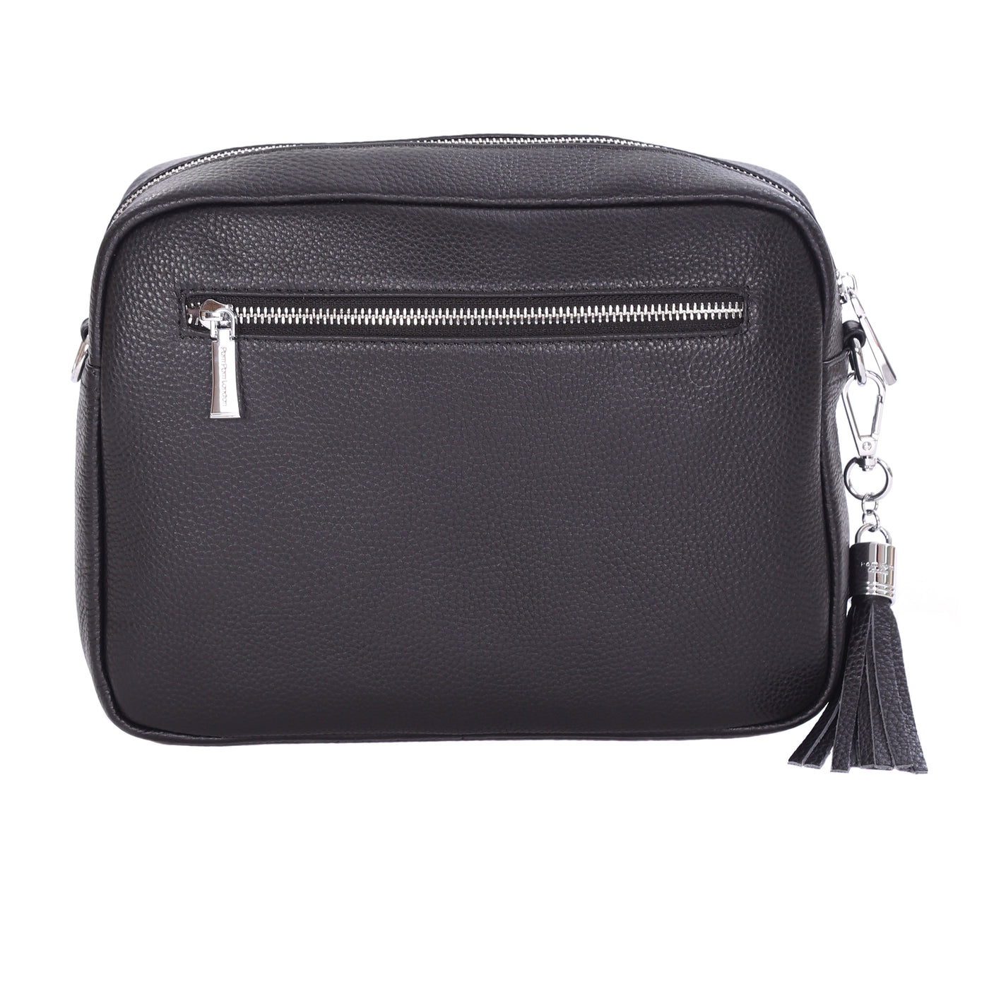 Pom Pom London City Plus Bag Black SILVER HARDWARE-Pom Pom London