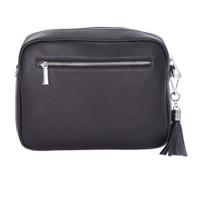 Pom Pom London City Plus Bag Black SILVER HARDWARE-Pom Pom London