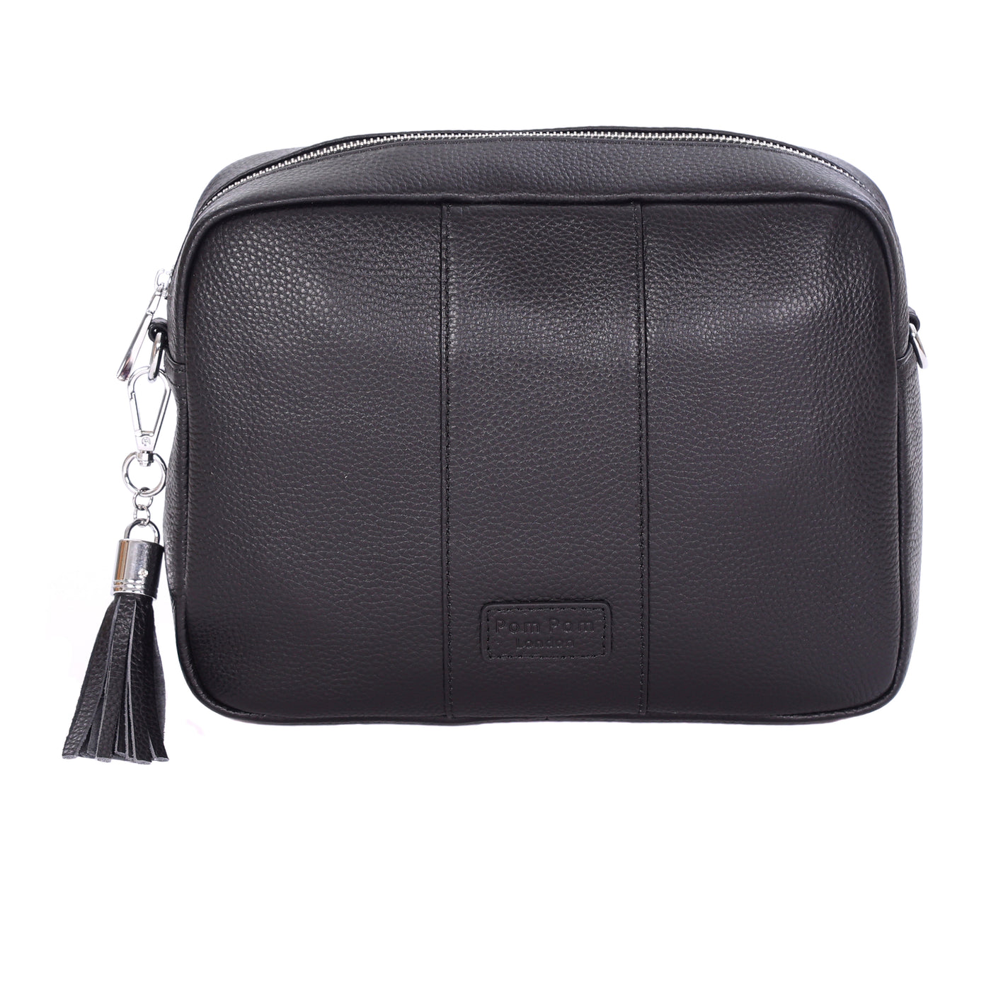 Pom Pom London City Plus Bag Black SILVER HARDWARE-Pom Pom London
