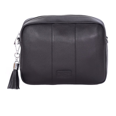 Pom Pom London City Plus Bag Black SILVER HARDWARE-Pom Pom London