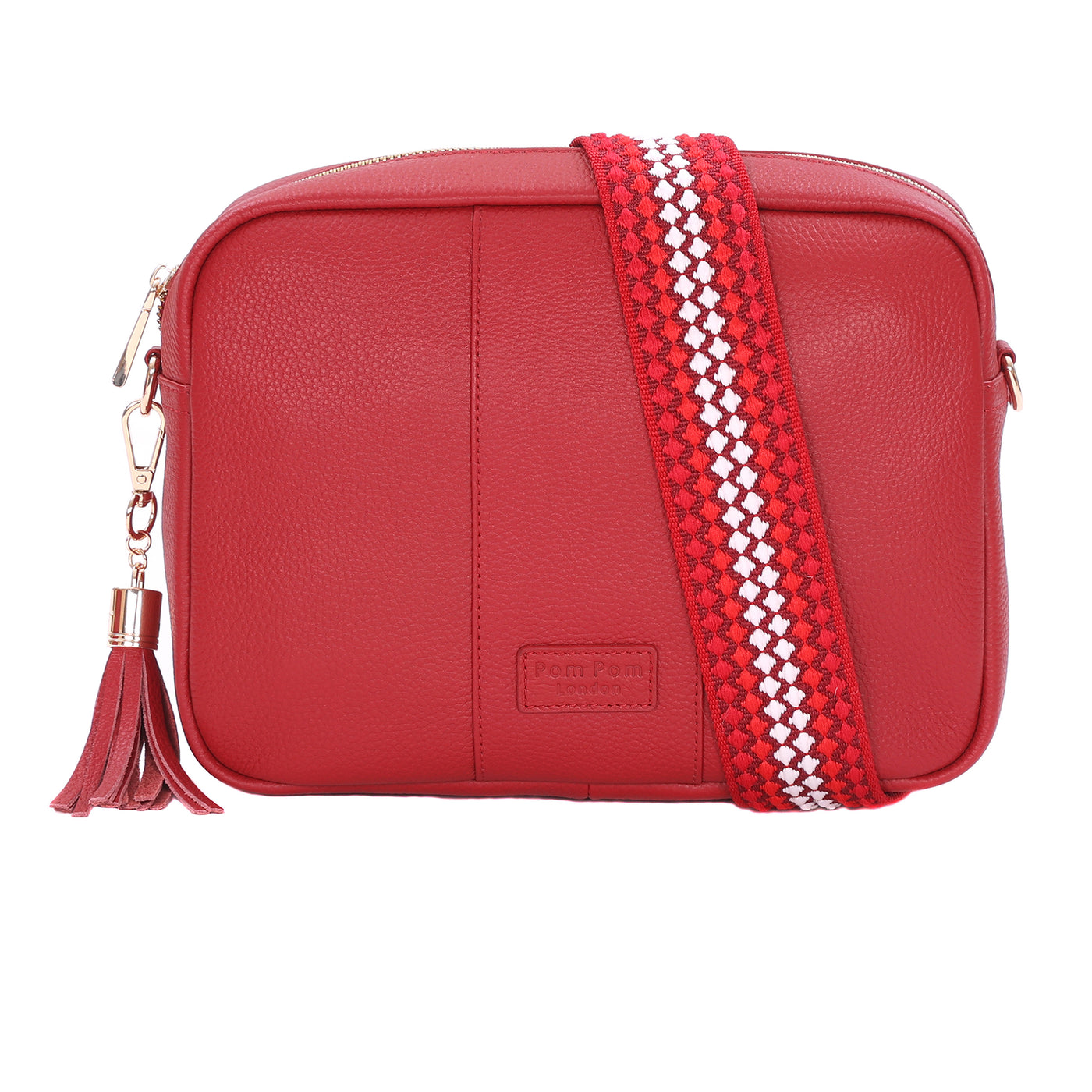 Pom Pom London City Plus Bag Crimson Red-Pom Pom London