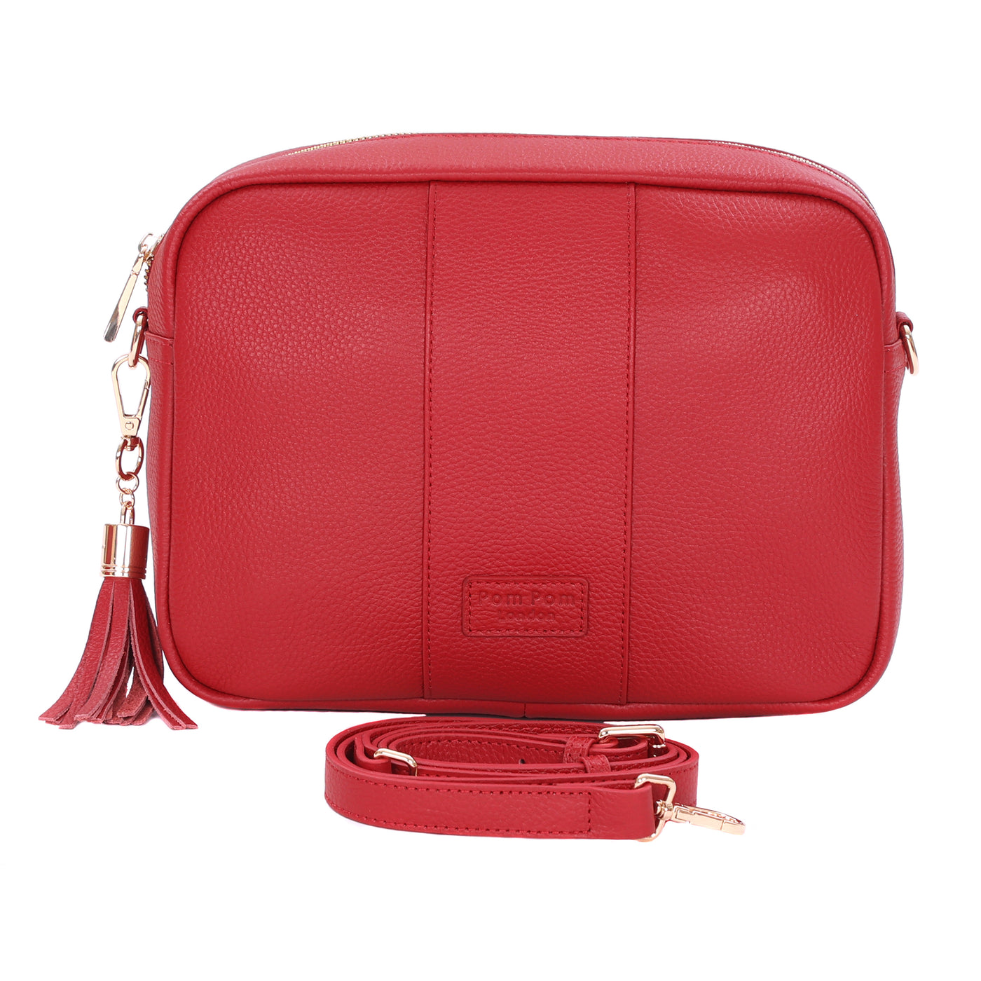 Pom Pom London City Plus Bag Crimson Red-Pom Pom London