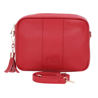 Pom Pom London City Plus Bag Crimson Red-Pom Pom London