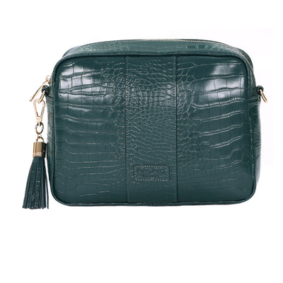 Pom Pom London City Plus Bag Croc Marine Blue-Pom Pom London