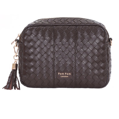 Pom Pom London City Plus Bag Lattice Chocolate-Pom Pom London