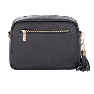 Pom Pom London City Plus Bag Leopard Print Faux Fur Black Bundle-Pom Pom London