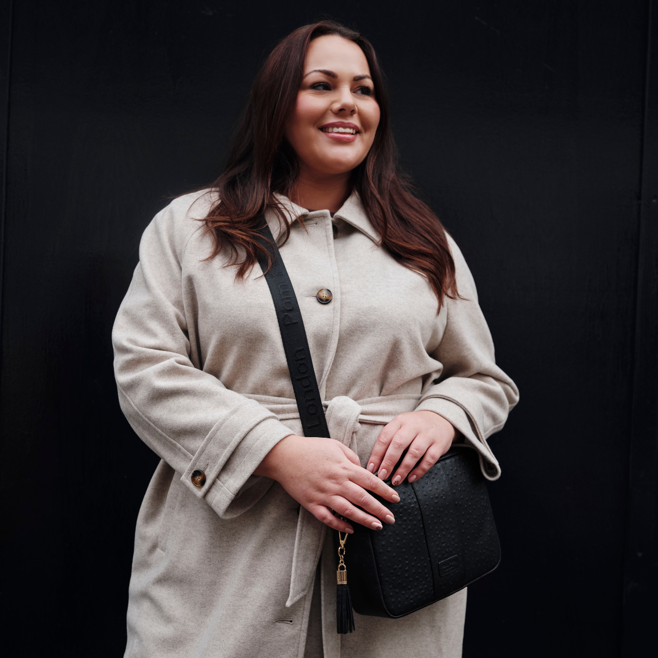 Pom Pom London City Plus Bag Ostrich Black-Pom Pom London