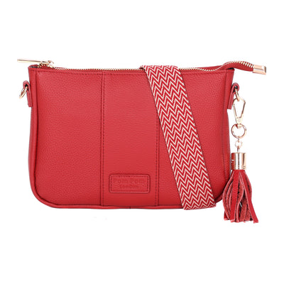 Pom Pom London City Slim Bag Crimson Red-Pom Pom London
