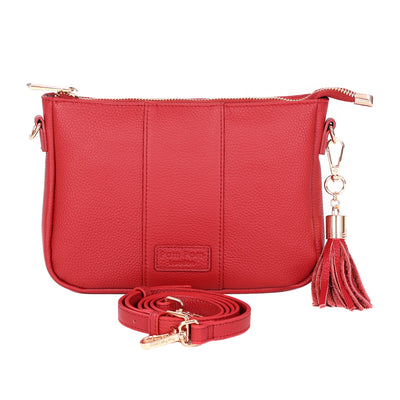 Pom Pom London City Slim Bag Crimson Red-Pom Pom London