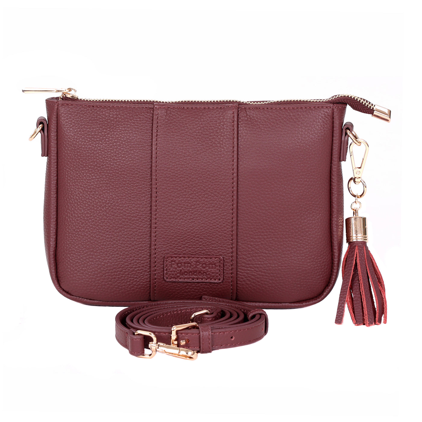 Pom Pom London City Slim Bag Deep Burgundy-Pom Pom London